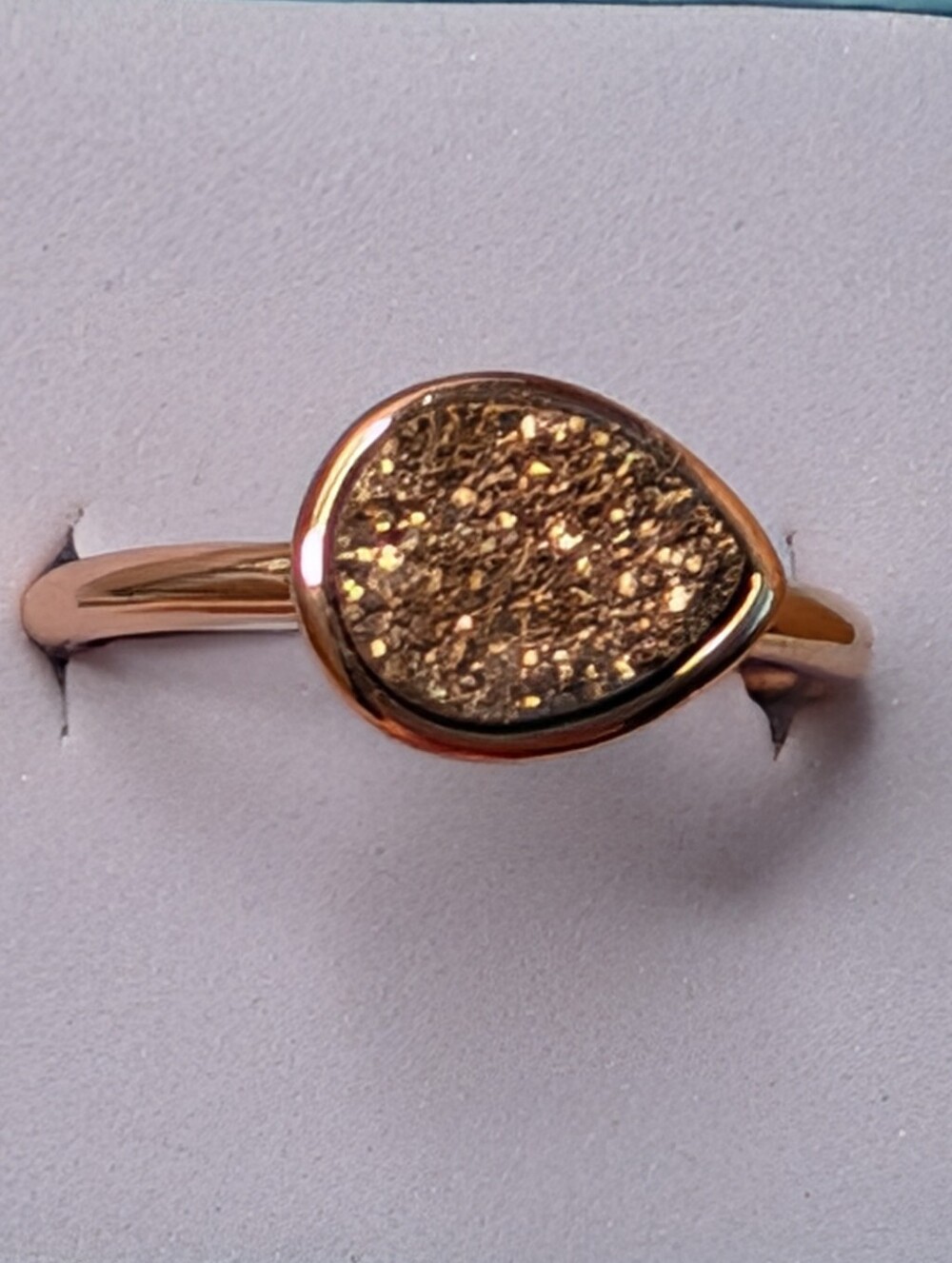3 for $25 Fragrant Jewels Size 9 Ring Teardrop Rose Gold Druzy NWOT